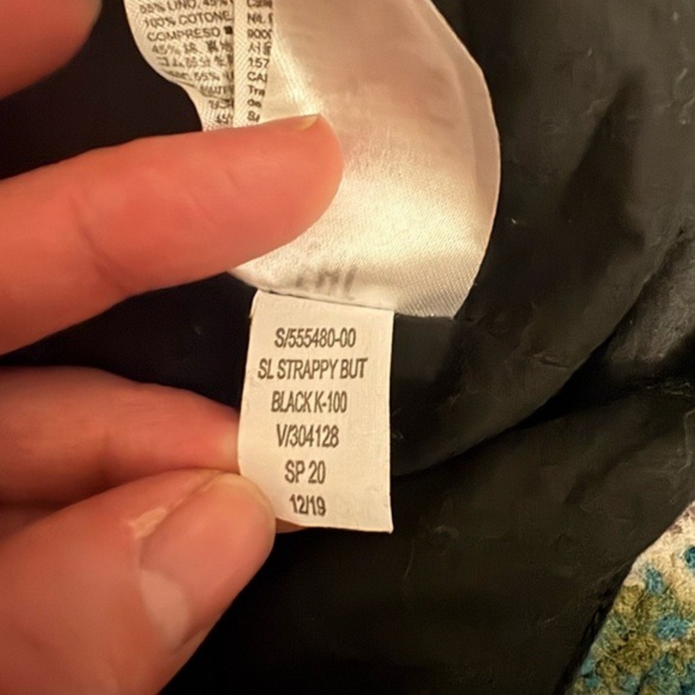 Banana Republic Petite XS‎ Black Linen Blend Button Front Crop top - Picture 5 of 6